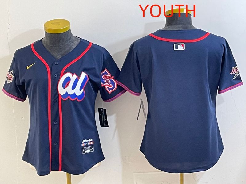 Youth 2025 Seattle Mariners Blank Drak Blue All star Nike MLB Jersey style 01